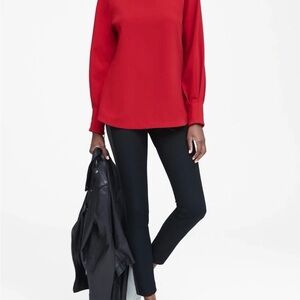 Banana Republic Red Long Sleeve Blouse